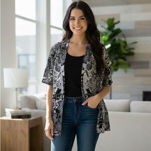 Black & White Flowy Cardigan